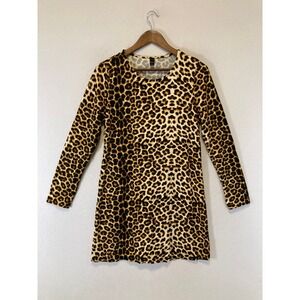 Indie Sleaze Joeoy Women Med Brown Leopard Print Long Sleeve Mini Dress DR000075